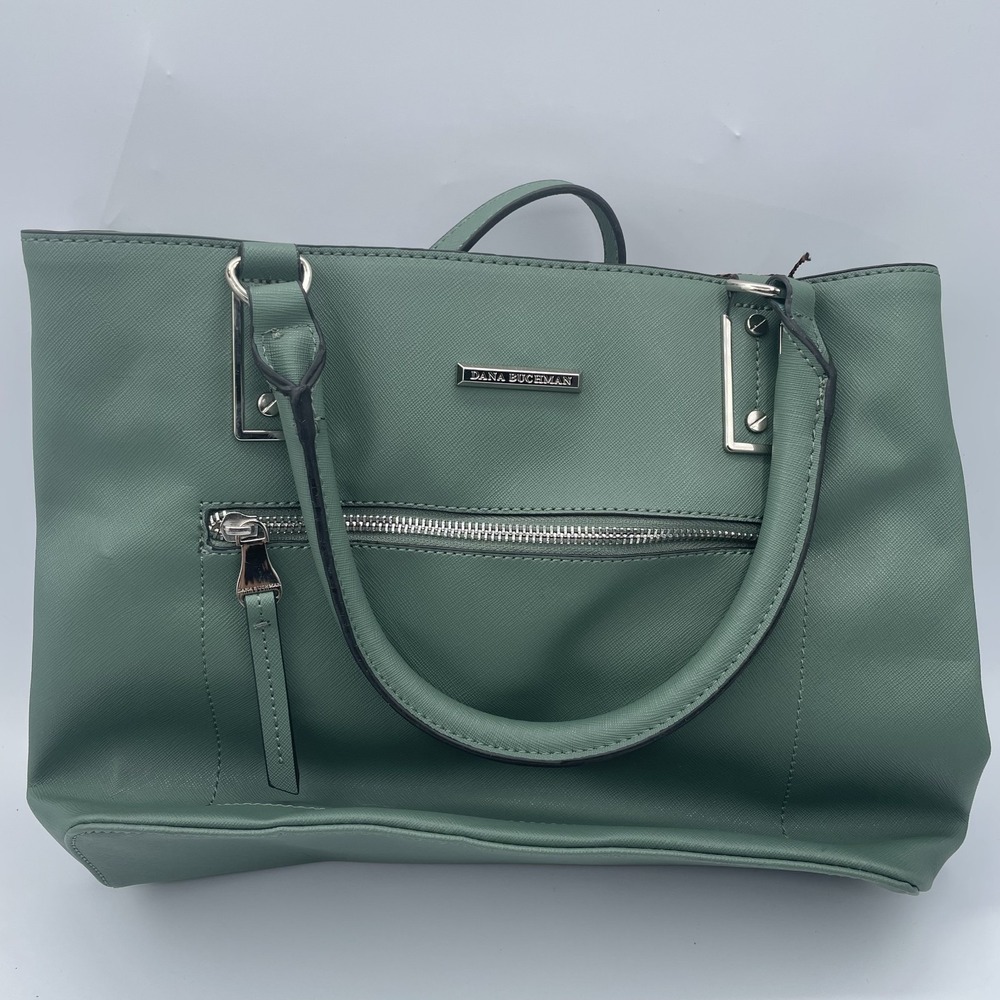 Dana Buchman Tote Bag‎ Womens Duck Green Double Handle Shoulder Travel Handbag